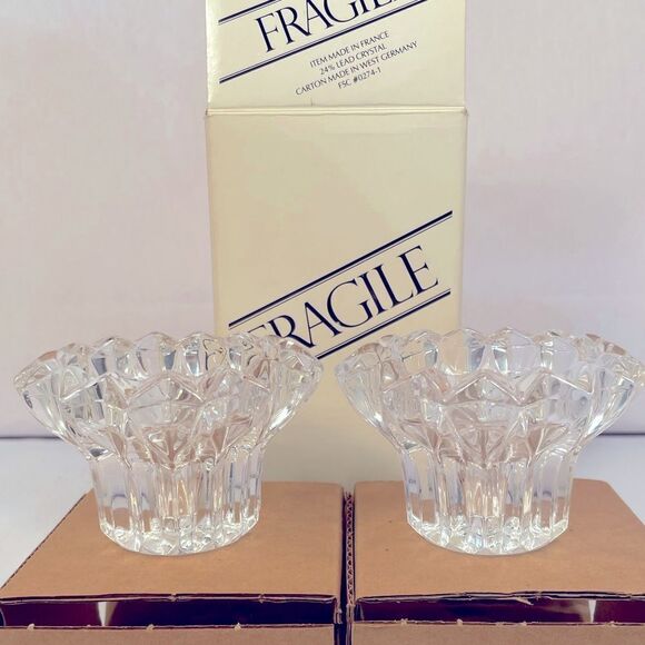 LEAD CRYSTAL CANDLE STICKS - Picture 1 of 6